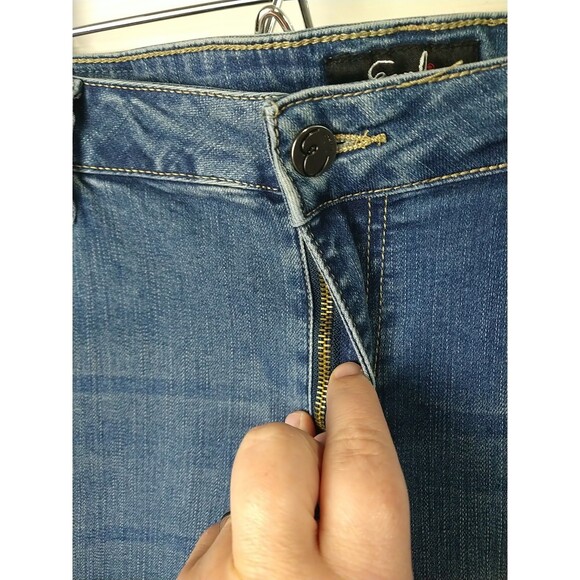 Earl Jeans Woman 16 Flare Medium Denim Casual 5 Pocket Norm Core - Picture 6 of 12